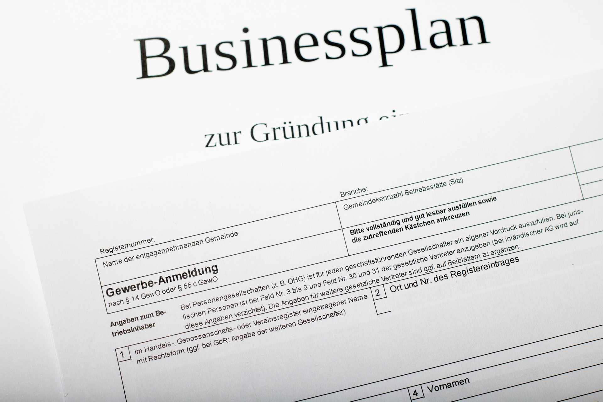 german Business registration form